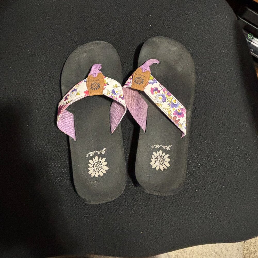 Yellow Box flip flops